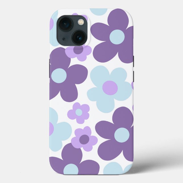 Lila Lavender Blue Daisys Retro Dream #1 #retro (Baksida)