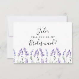 Lila, Lavender Bridesmaid Card Inbjudningar