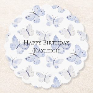 Lila Lavender Butterflies Birthday Underlägg Papper