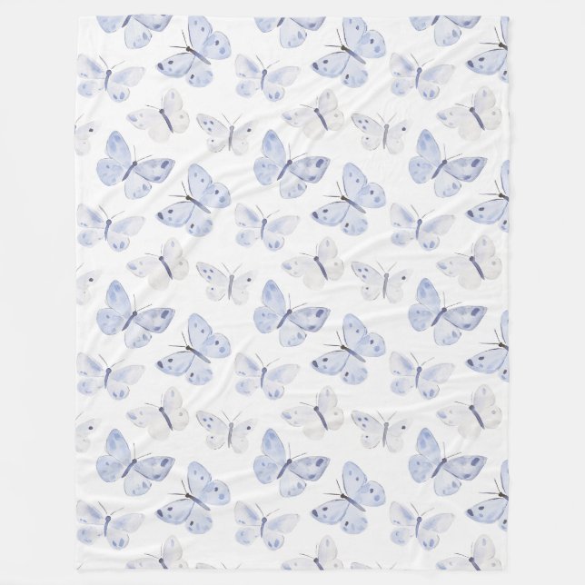 Lila Lavender Butterflies Fleecefilt (Framsidan)