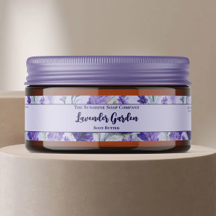 Lila Lavender Cosmetics Burk etikett 1 x 7,25 tum