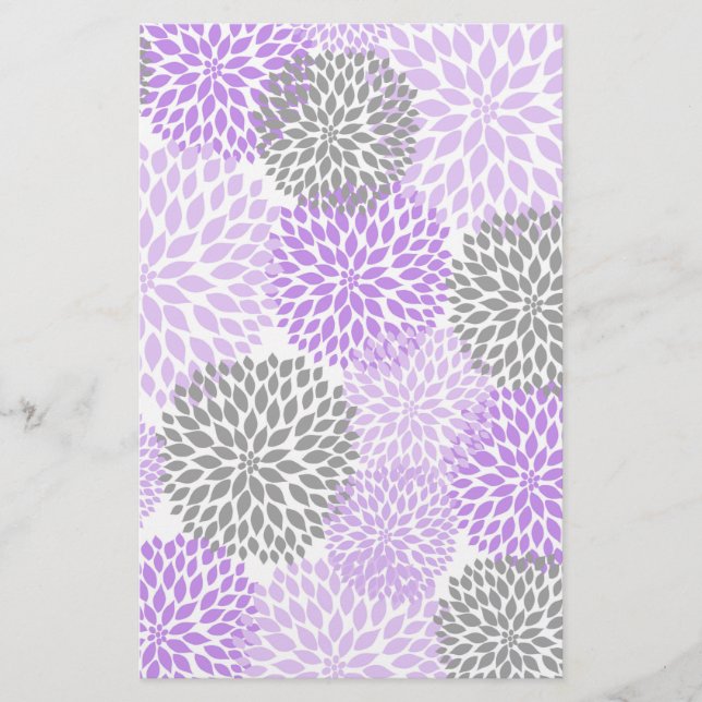 Lila Lavender Dahlia Scrapbook Crawling Papprare Brevpapper (Framsida)