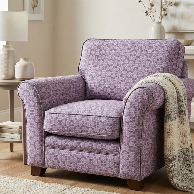 Lila Lavender Elegant Mosaic Geometric Mönster Tyg (Skapare uppladdad)