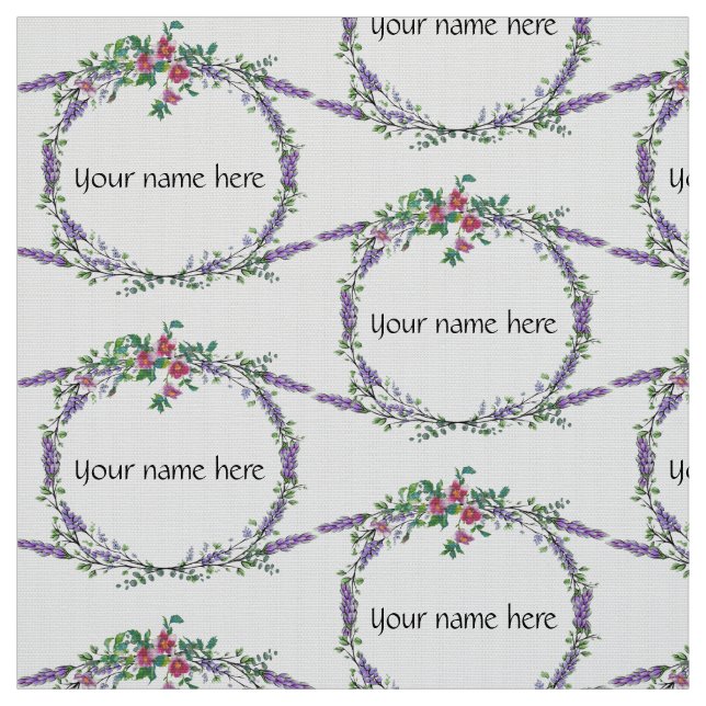 lila lavender eucalyptus rosor tyg (Provkarta)