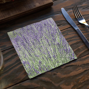 Lila Lavender Fält Blommigt Pappersservett