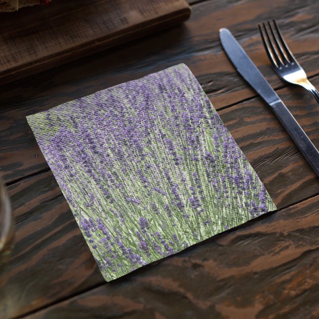 Lila Lavender Fält Blommigt Pappersservett (In Situ Table)