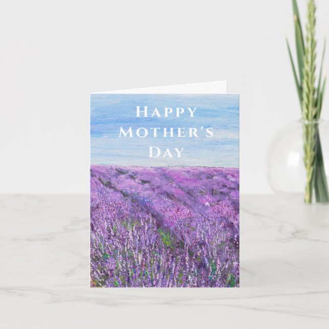 lila lavender fält Mors dag Card Kort (Framsida)