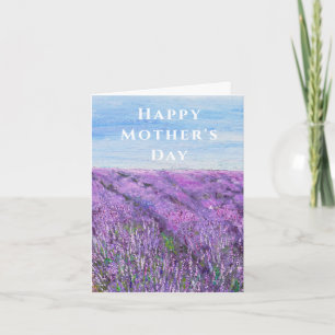 lila lavender fält Mors dag Card Kort