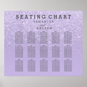 Lila lavender faux glitter ombre-sätesdiagram poster