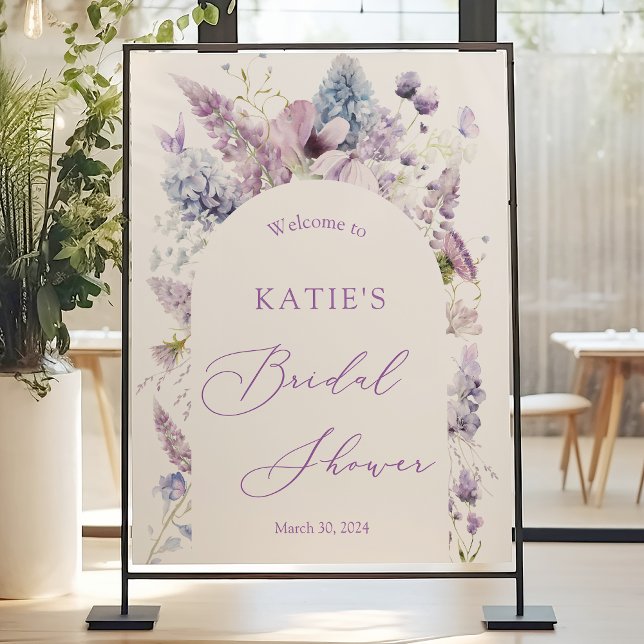 Lila + Lavender Flora Möhippa Välkomsttecken Poster (Skapare uppladdad)
