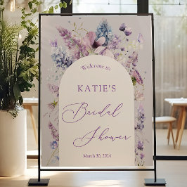 Lila + Lavender Flora Möhippa Välkomsttecken Poster
