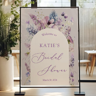 Lila + Lavender Flora Möhippa Välkomsttecken Poster