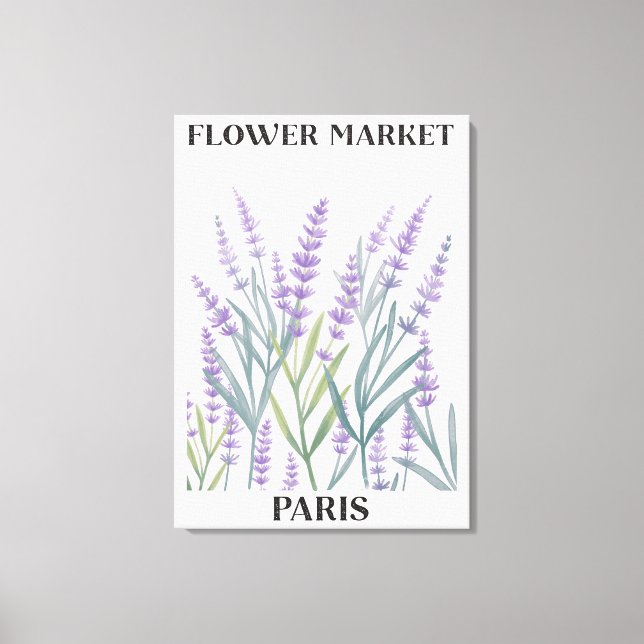 Lila Lavender Flower Watercolor Blommigt Canvastryck (Framsida)