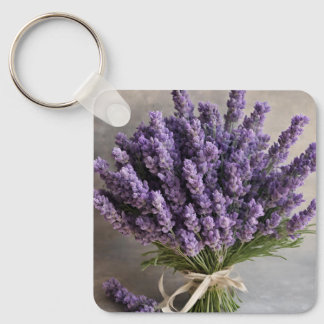Lila Lavender Flowers Bouquet Nyckelring