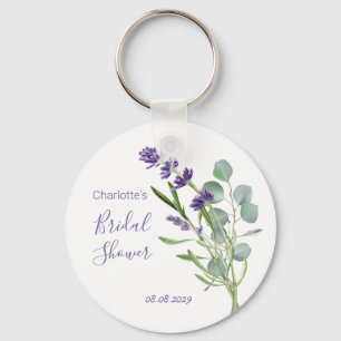 Lila Lavender Flowers Eucalyptus Foliage Nyckelring
