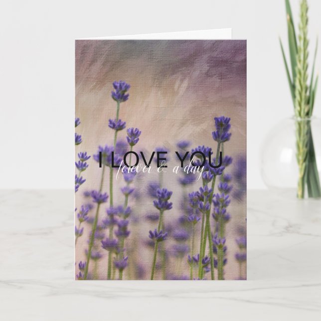 Lila Lavender Flowers Kärlek Kort (Framsida)