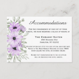 Lila Lavender Flowers skript Bröllop Tilläggskort