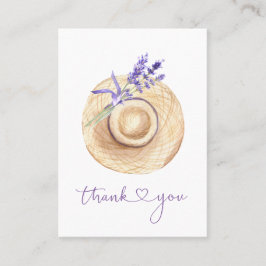 Lila Lavender Flowers Straw Hat Tack Visitkort