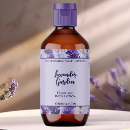 Lila Lavender Garden Cosmetics Flaska etikett Fraktsedel