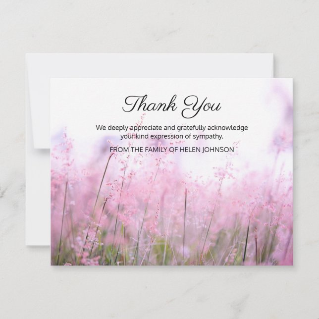 Lila Lavender Garden Funeral Tackkort Card Tack Kort (Framsida)