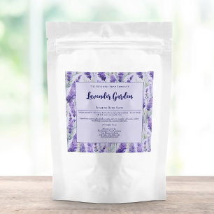 Lila Lavender Garden Watersecure Bath Salts Label