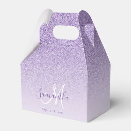 Lila lavender Glitter Monogrammed ombre Presentaskar