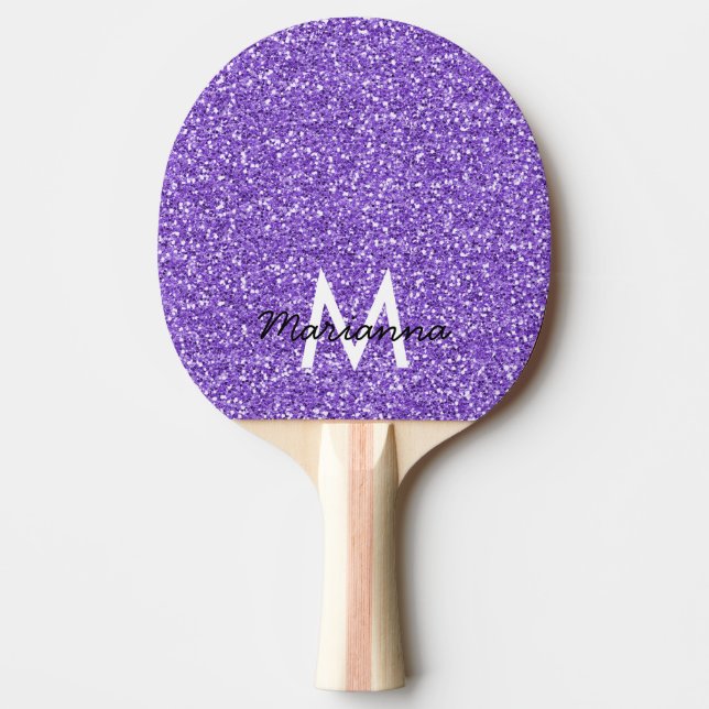 Lila Lavender Glitter Snyggt Personlig Pingisracket (Framsidan)