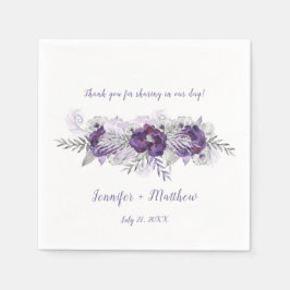 Lila Lavender Grått-bakgrundsmottagning Pappersservett