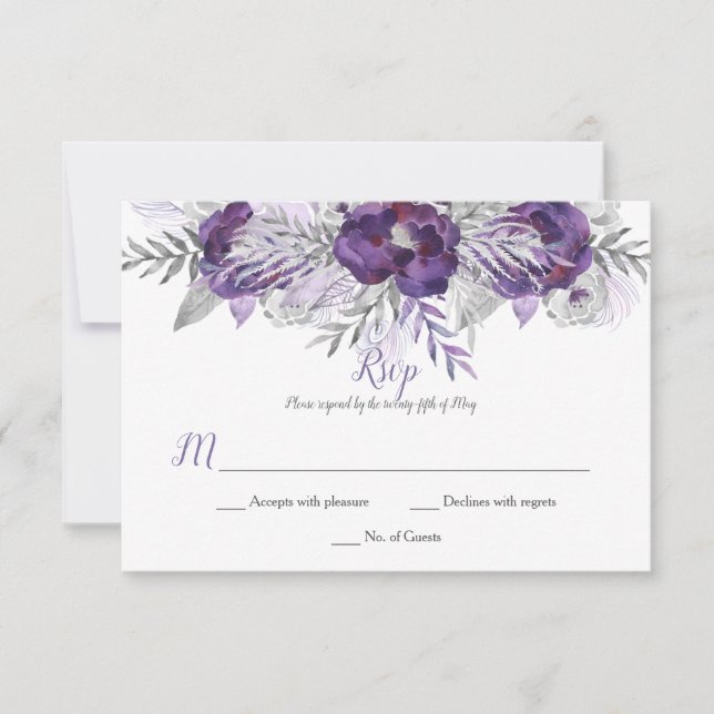 Lila Lavender Grått Watercolor Ro OSA (Framsida)