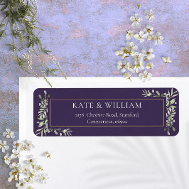 Lila Lavender Greenery Foliage Address Label Returadress Etikett