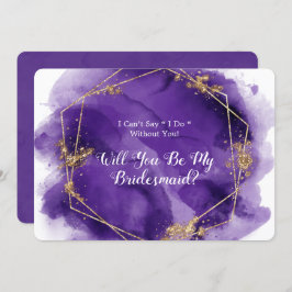 Lila Lavender Guld kommer att bli min bridesmaid Inbjudningar
