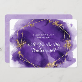 Lila Lavender Guld kommer du att bli min bridesmai Inbjudningar