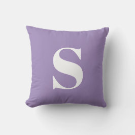 Lila Lavender Initial monogrammad utomhusfyllning Kudde