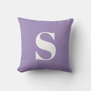 Lila Lavender Initial monogrammad utomhusfyllning Kudde