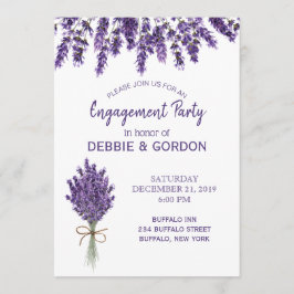 Lila Lavender Lilac Flower Bröllop Förlovning Inbjudningar