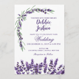 Lila Lavender Lilac Flower bröllopsinbjudan Inbjudningar