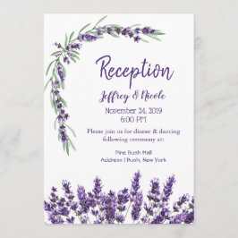 Lila Lavender Lilac Flower Wedding Reception Inbjudningar