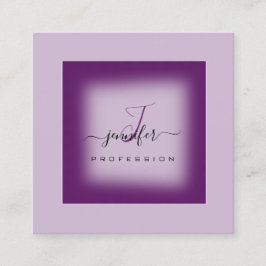 Lila Lavender Makeup Monogram Namn Social Logotyp Fyrkantigt Visitkort