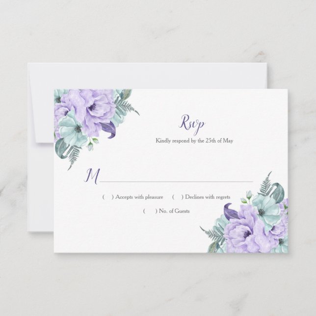 Lila Lavender Mint Watercolor Peonies OSA (Framsida)