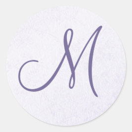 Lila Lavender Monogram Sticker Runt Klistermärke