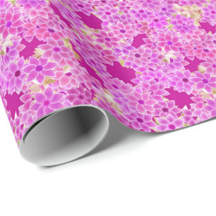 Lila-, lavender- och plommonblommor, plommonbakgru presentpapper