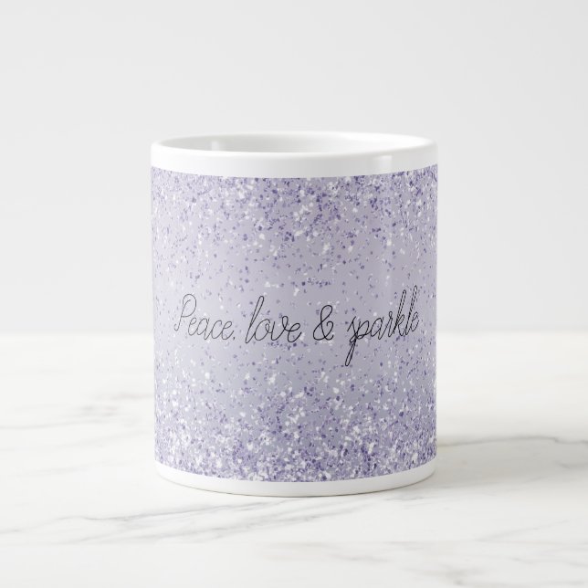 Lila Lavender Ombre Glitter Gnistra Jumbo Mugg (Framsidan)