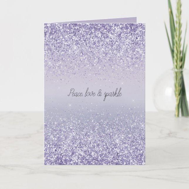 Lila Lavender Ombre Glitter Gnistra Kort (Framsida)