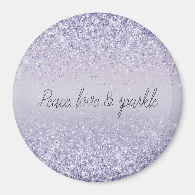Lila Lavender Ombre Glitter Gnistra Magnet (Framsidan)