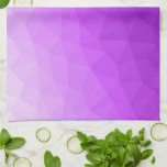 Lila lavender-övertoning, geometriskt nät mönster kökshandduk<br><div class="desc">Triangelns geometriska nät med ljus till mörk rosa lila lavender ombre-övertoning.</div>