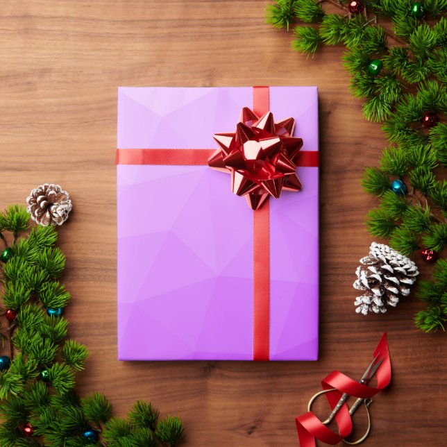 Lila lavender-övertoning, geometriskt nät mönster presentpapper (Julgåva)