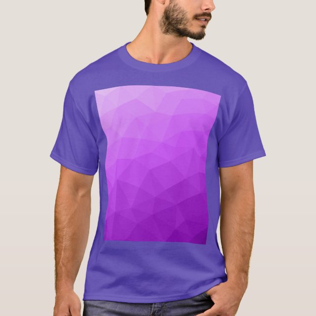 Lila lavender-övertoning, geometriskt nät mönster t shirt (Framsida)