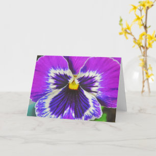 Lila Lavender Pansy Flower Art Note Card Kort