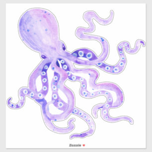 Lila lavender Paskriven Octopus Beach Ocean Decor Klistermärken