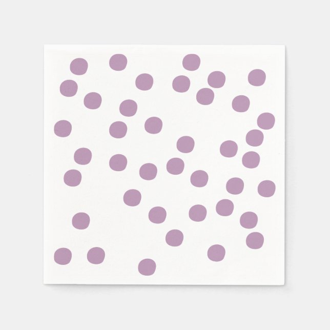 Lila/Lavender Polkadots Pappersservett (Framsidan)
